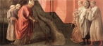 Firenze, Galleria degli Uffizi: Filippo Lippi, Pala Barbadori, particolare della predella con S. Frediano che devia il Serchio