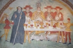 Sant'Alberto di Butrio (Pavia), Eremo: affresco con papa Alessandro II e tre cardinali